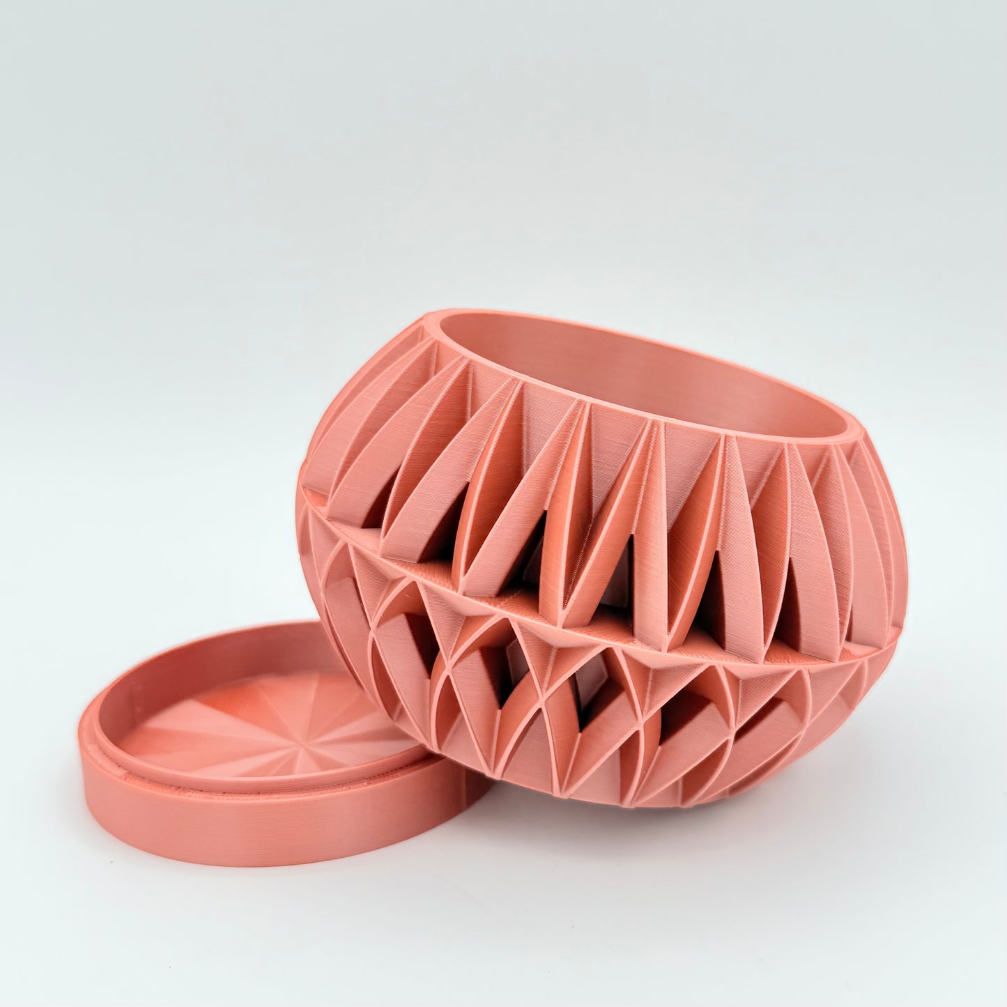 Garden Gate 3D Printed Planter | uniquely designed planter featuring a drainage tray for house plants. Shown in rose gold