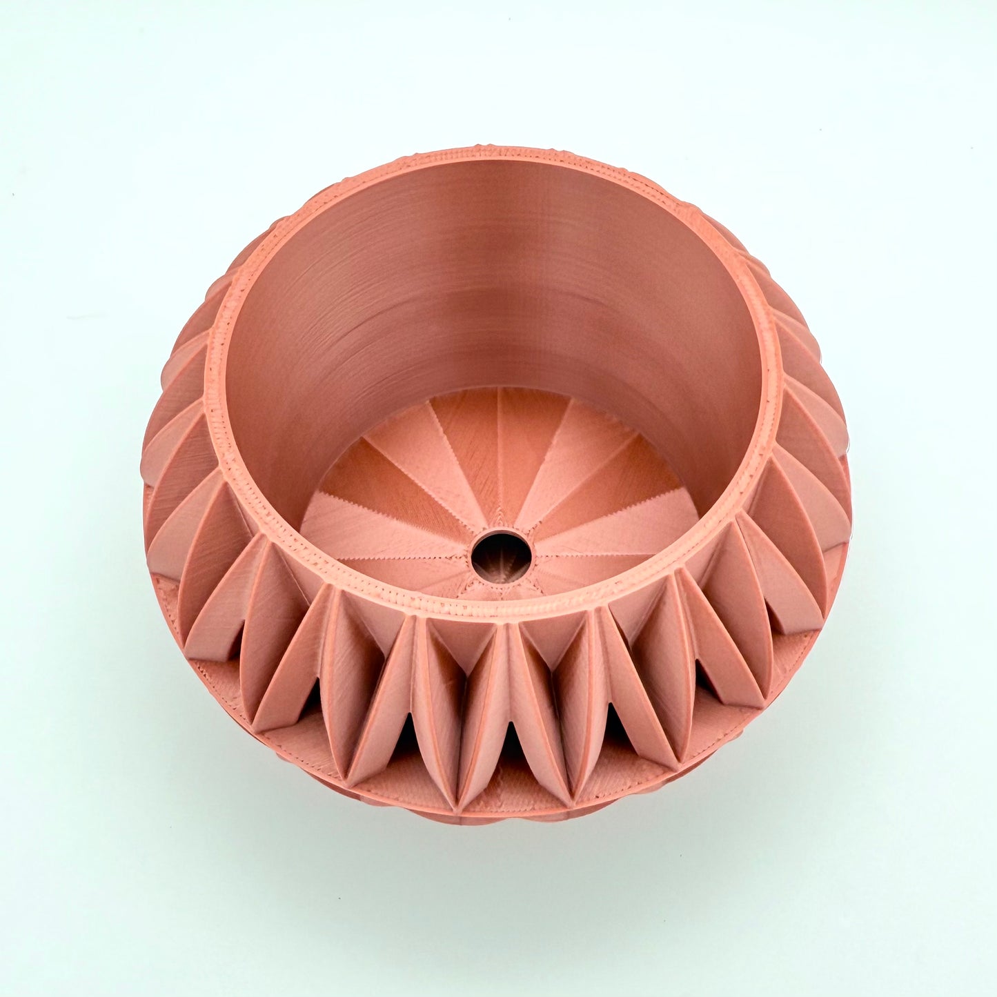 3" Garden Gate 3D Printed Cloud Planter with drainage tray in Rose Gold