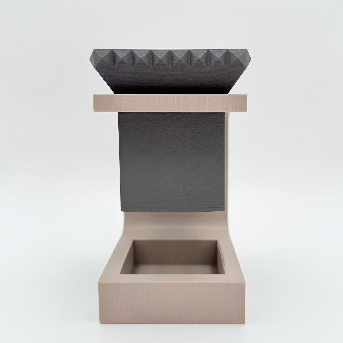 2-Piece Hover Cloud 3D Printed Planter with drainage tray in Matte Black/Tan
