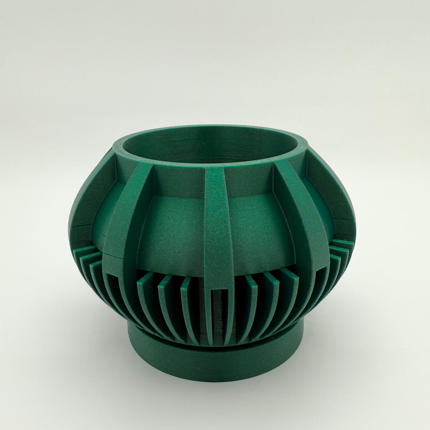 3" Metaluxe 3D Printed Cloud Planter with drainage tray in Emerald