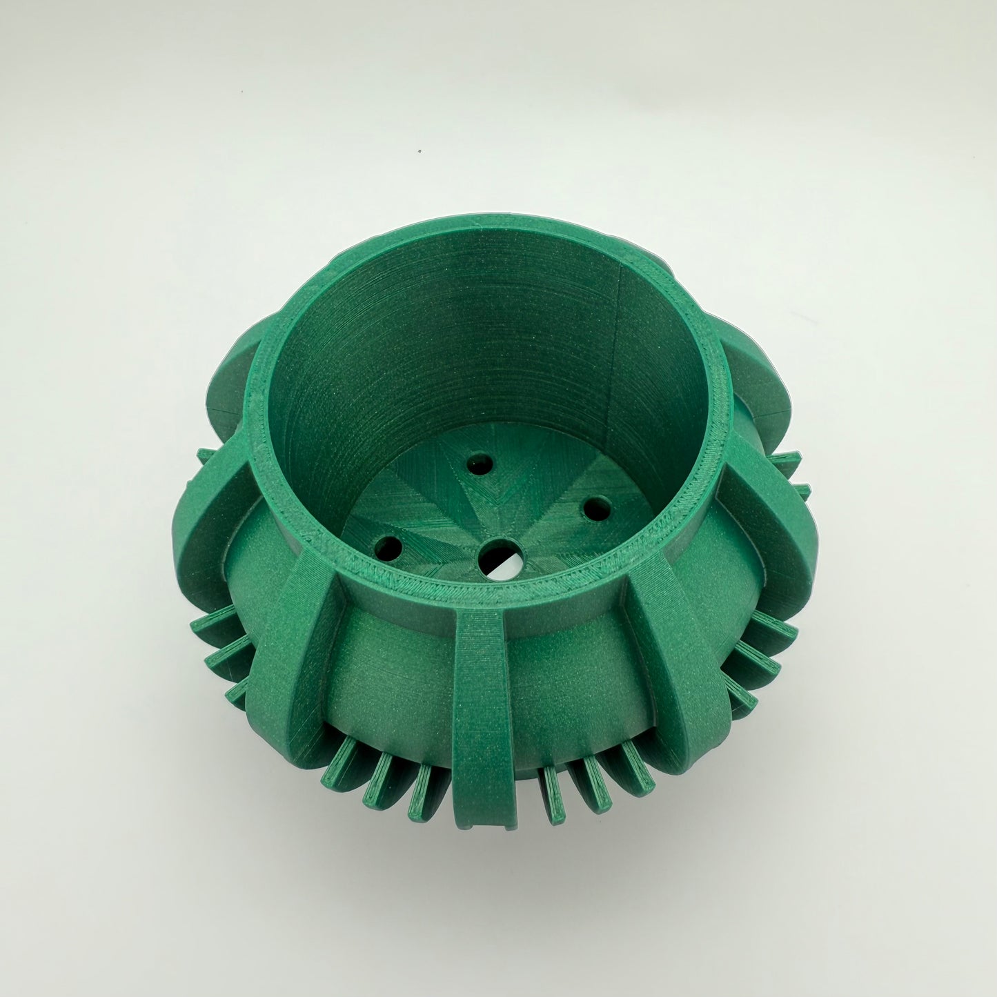 3" Metaluxe 3D Printed Cloud Planter with drainage tray in Emerald