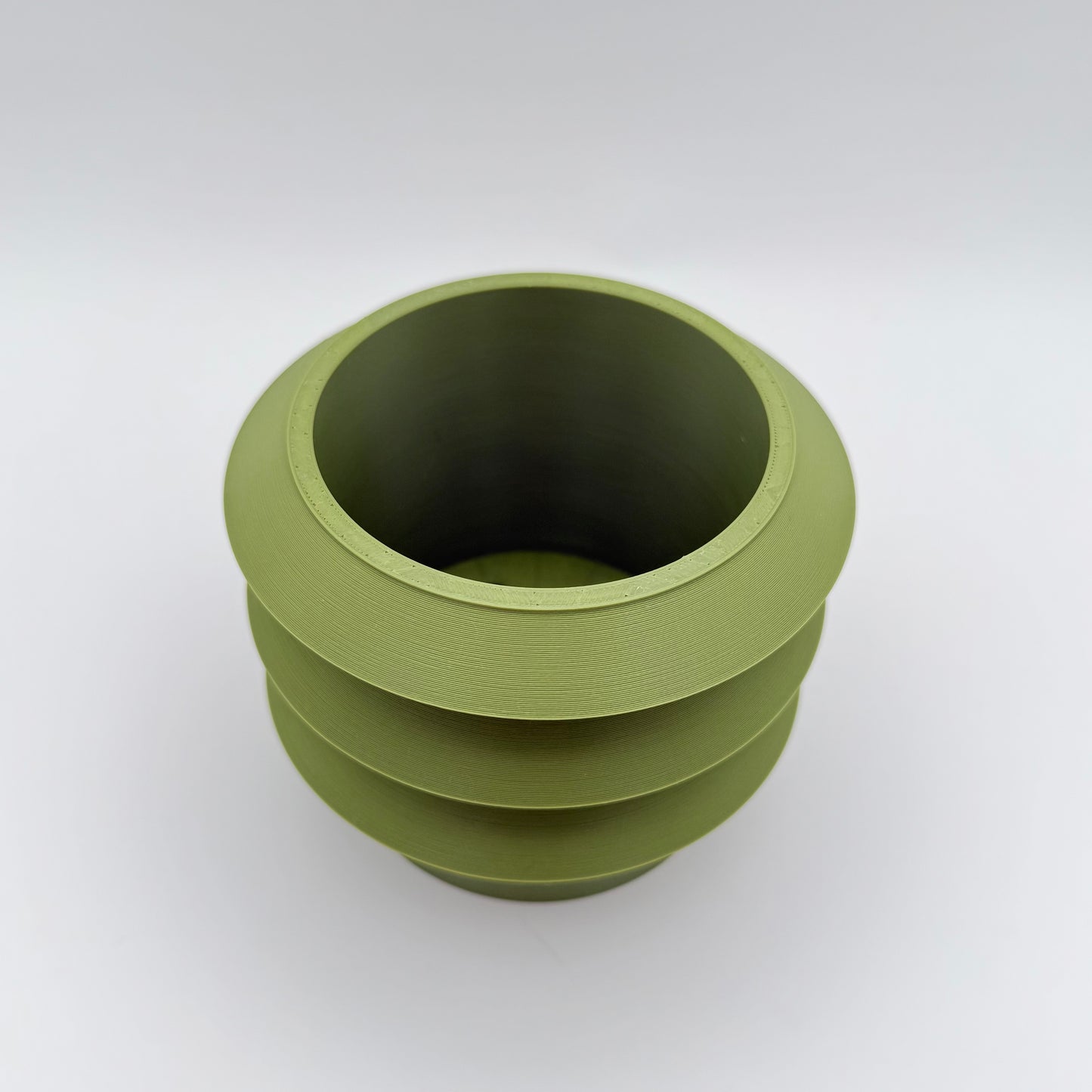 3" GeoTrio 3D Printed Cloud Planter with drainage tray in Olive