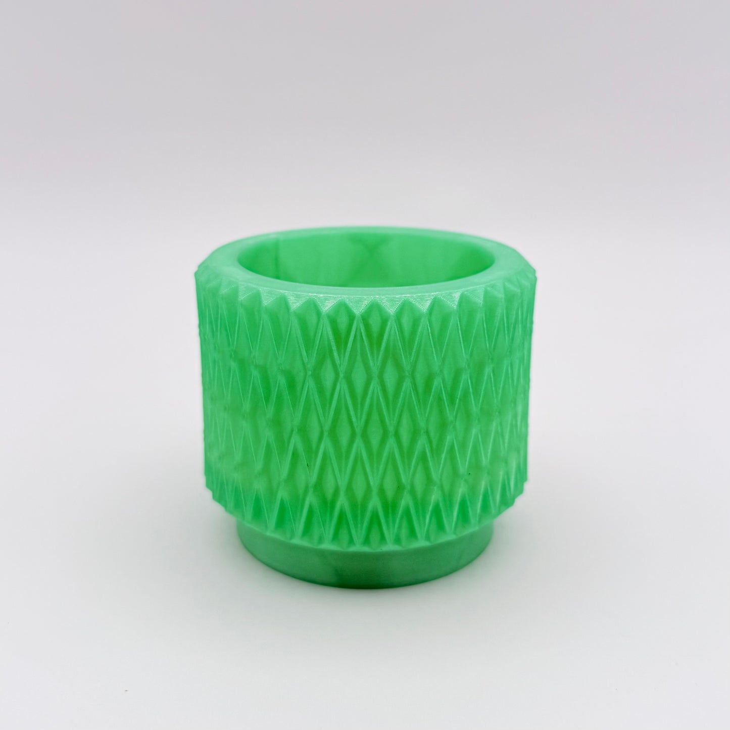 2" Diamond Cross 3D Printed Cloud Planter with drainage tray in Lime Popsicle