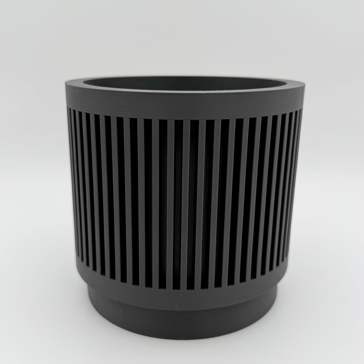 5" Simple Lines 3D Printed Cloud Planter with drainage tray in Matte Black