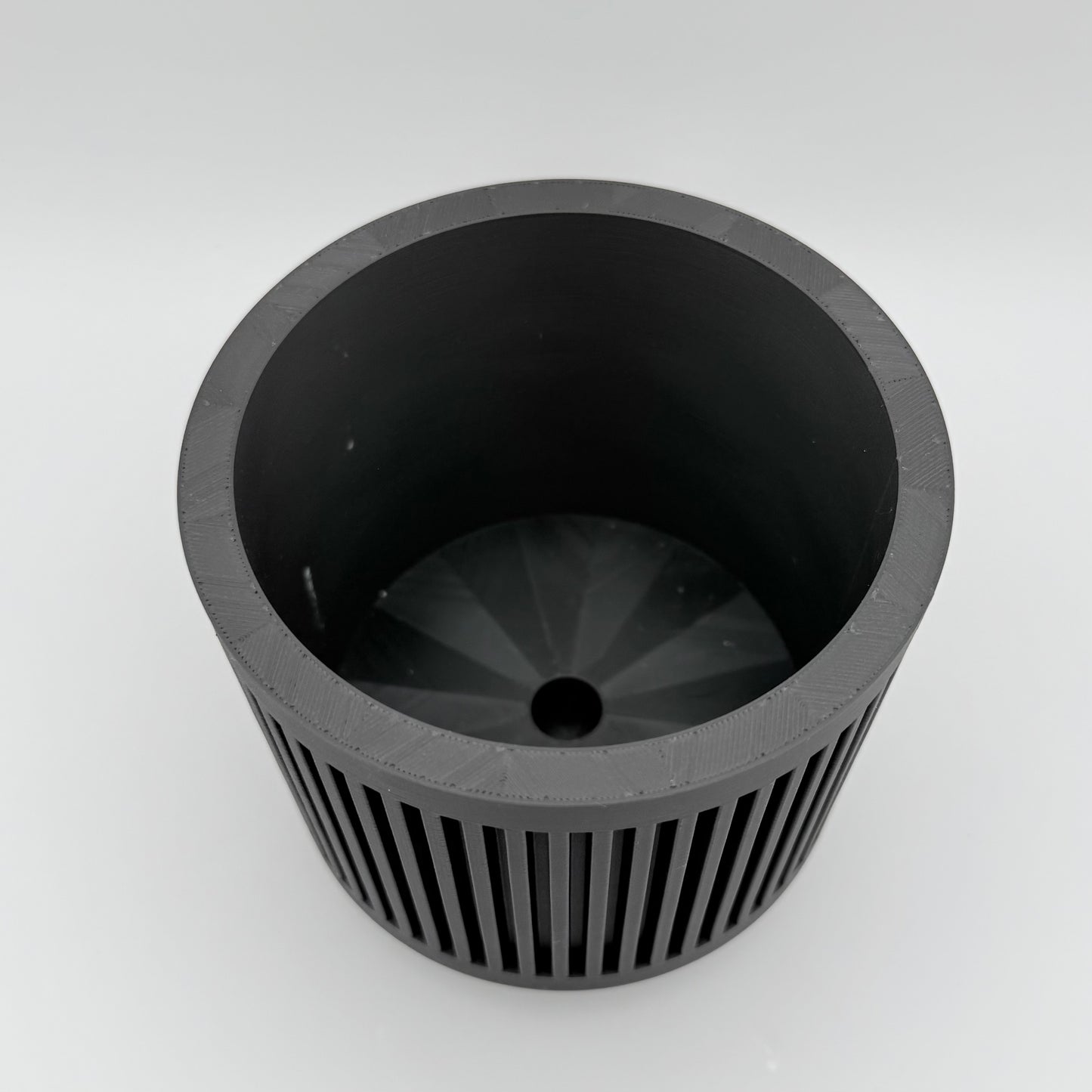 5" Simple Lines 3D Printed Cloud Planter with drainage tray in Matte Black
