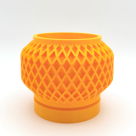 3" Woven Roots 3D Printed Cloud Planter with drainage tray in Sunshine