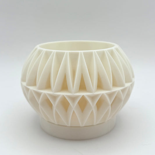 3" Garden Gate 3D Printed Cloud Planter with drainage tray in White Pearl