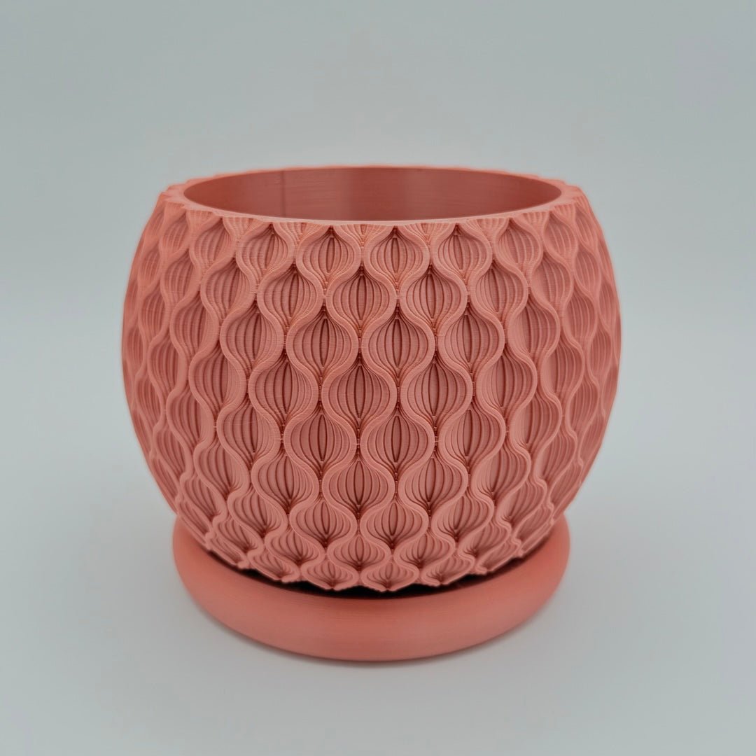 Rose gold lotus indoor planter pot on tray