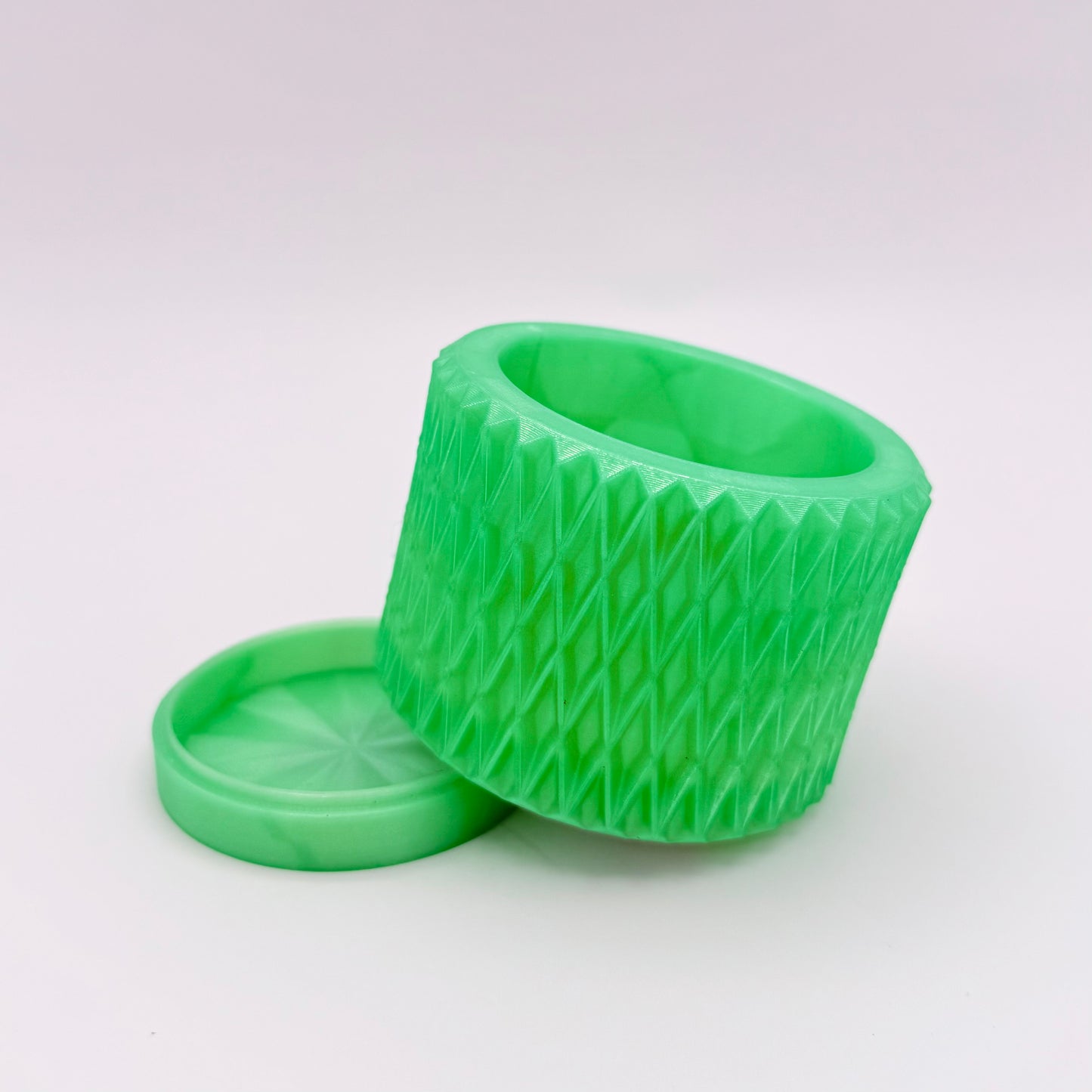 2" Diamond Cross 3D Printed Cloud Planter with drainage tray in Lime Popsicle