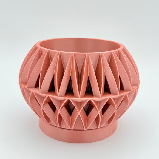 Rose gold garden gate planter pot on drainage tray