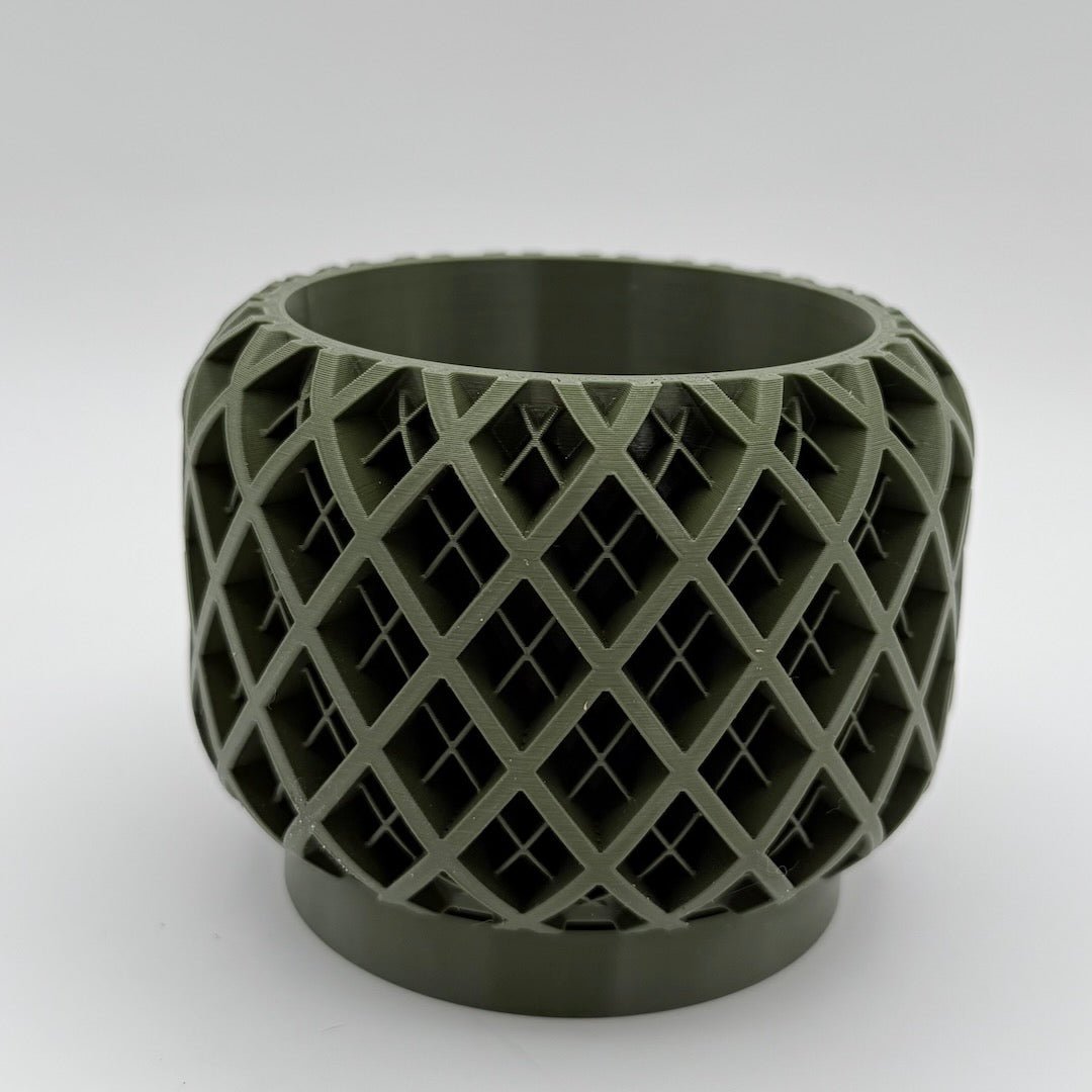 olive geoplaid 3d printed planter